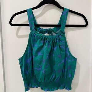 XiRENA Blue & Green Halter Top